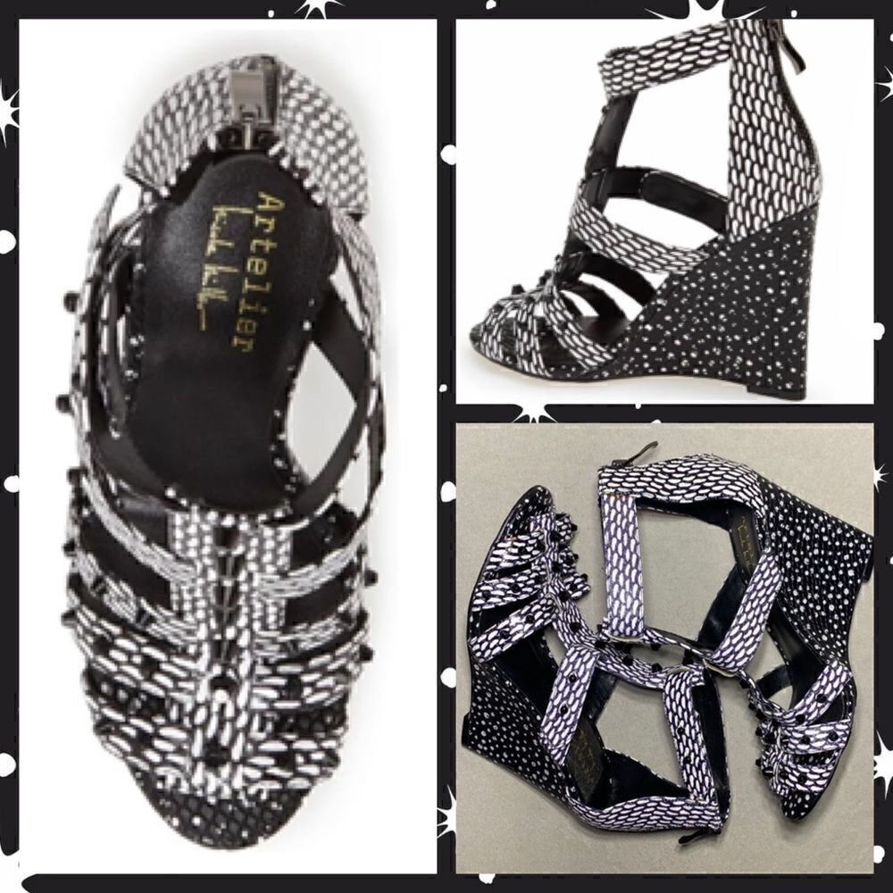 Nicole Miller Artelier 'Panama' Studded Wedge Sandal Women's Size 6